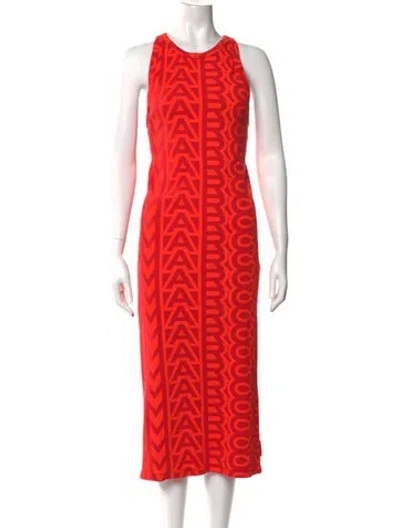 Pre-owned Marc Jacobs Graphic Print Midi Length Dress In Orange