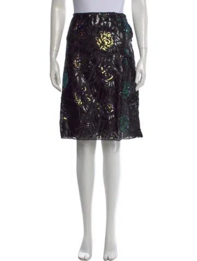 Pre-owned Marc Jacobs Graphic Print Midi Length Skirt W/ Tags In Black