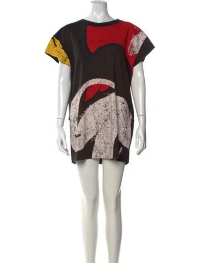 Pre-owned Marc Jacobs Graphic Print Mini Dress In Black