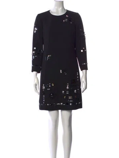 Pre-owned Marc Jacobs Graphic Print Mini Dress In Black