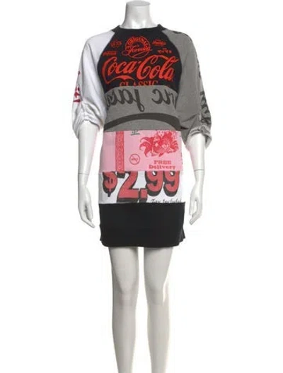 Pre-owned Marc Jacobs Graphic Print Mini Dress In Black