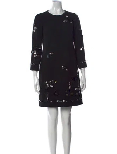 Pre-owned Marc Jacobs Graphic Print Mini Dress In Black