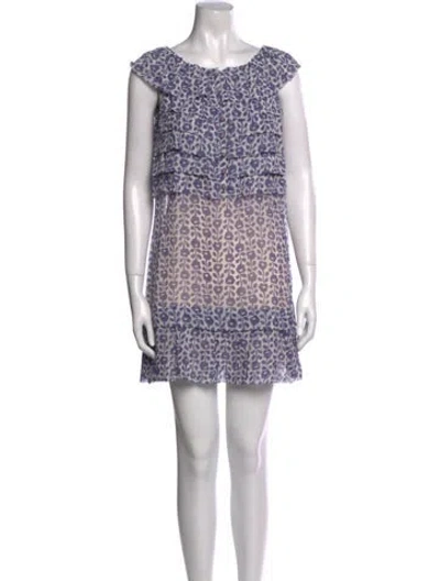 Pre-owned Marc Jacobs Graphic Print Mini Dress In Blue
