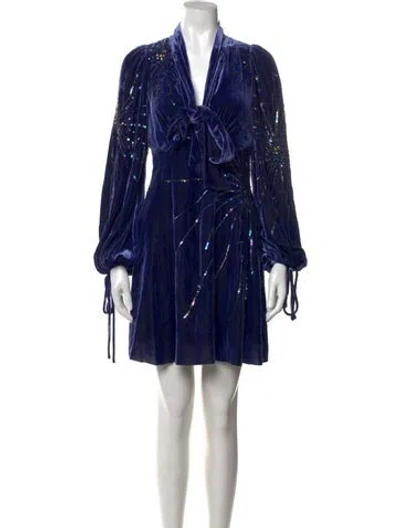 Pre-owned Marc Jacobs Graphic Print Mini Dress In Blue