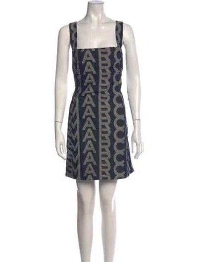 Pre-owned Marc Jacobs Graphic Print Mini Dress In Blue