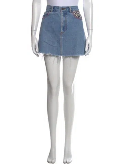 Pre-owned Marc Jacobs Graphic Print Mini Skirt In Blue