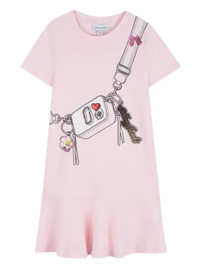 Marc Jacobs Kids' Graphic-print Ruffled Dress In Pink