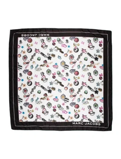 Pre-owned Marc Jacobs Graphic Print Scarf In Black
