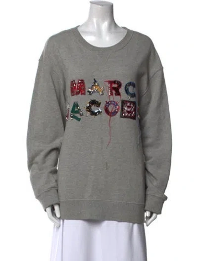 Pre-owned Marc Jacobs Graphic Print Scoop Neck Sweatshirt In Gray