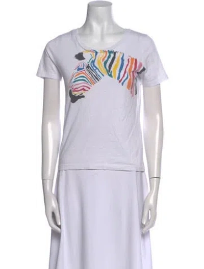 Pre-owned Marc Jacobs Graphic Print Scoop Neck T-shirt In White