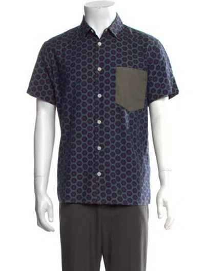 Pre-owned Marc Jacobs Graphic Print Short Sleeve Shirt In Blue