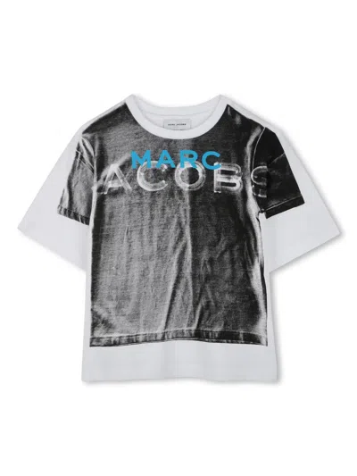 Marc Jacobs Graphic Print Short Sleeve T-shirt For Boys In White