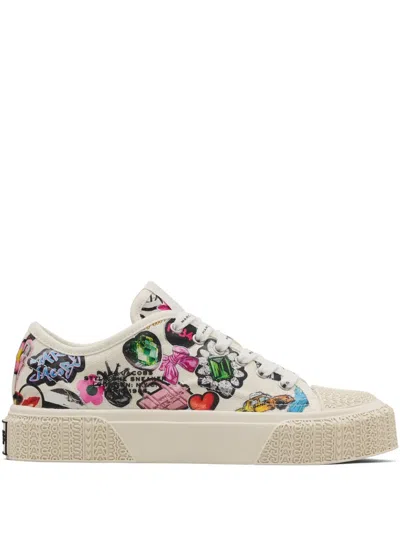 Marc Jacobs Graphic-print Sneakers In 101 White Multi