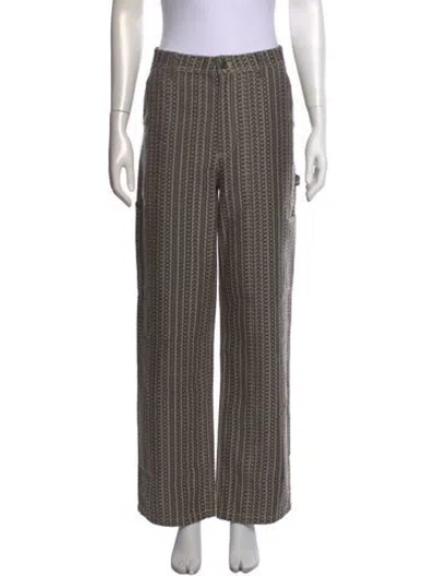 Pre-owned Marc Jacobs Graphic Print Straight Leg Pants In Brown