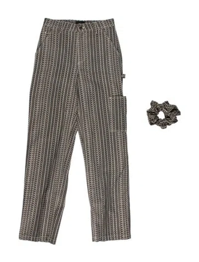 Pre-owned Marc Jacobs Graphic Print Straight Leg Pants In Gray