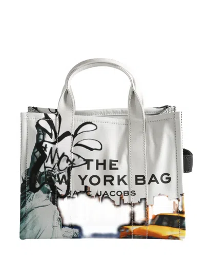 Marc Jacobs Graphic Print Top Handle Tote Bag In White