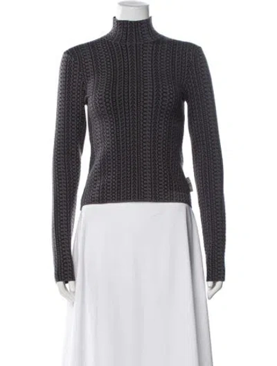 Pre-owned Marc Jacobs Graphic Print Turtleneck Top In Grey