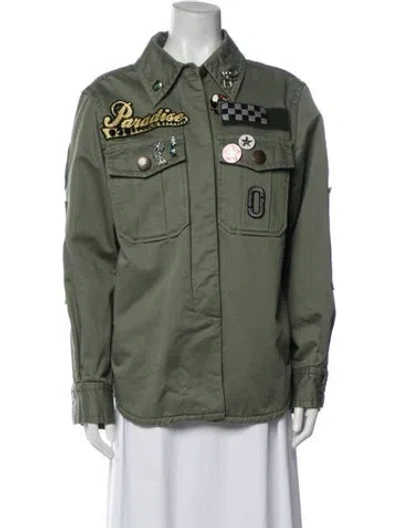Pre-owned Marc Jacobs Graphic Print Utility Jacket In Green