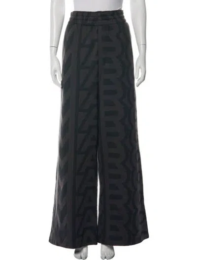 Pre-owned Marc Jacobs Graphic Print Wide Leg Pants In Black