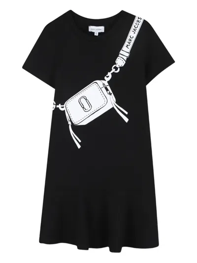 Marc Jacobs Kids' Graphic Ruffled Dress In Black