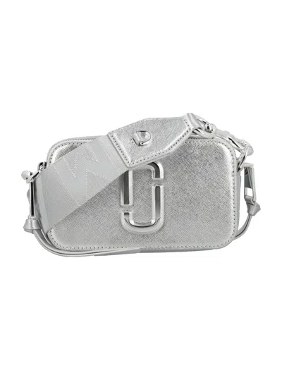 Marc Jacobs Gray Saffiano Leather Dual Zipper Snapshot Handbag For Women
