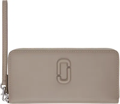 Marc Jacobs Gray 'the Covered J Marc' Continental Wallet In Brown