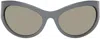 Marc Jacobs Gray 'the Icon' Wrapped Sunglasses In Yb7 Silver