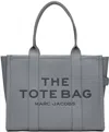 MARC JACOBS GRAY 'THE LEATHER LARGE' TOTE