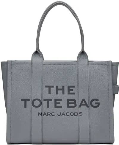 Marc Jacobs Grey 'the Leather Large' Tote