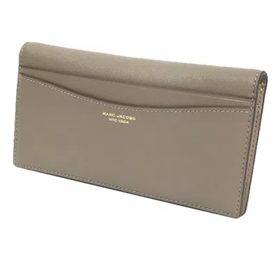 Pre-owned Marc Jacobs Grayish Leather Long Wallet (bi-fold) ()