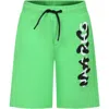 Marc Jacobs Green Boxer Shorts For Boy With Logo In Green