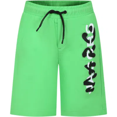 Marc Jacobs Kids' Green Boxer Shorts For Boy With Logo