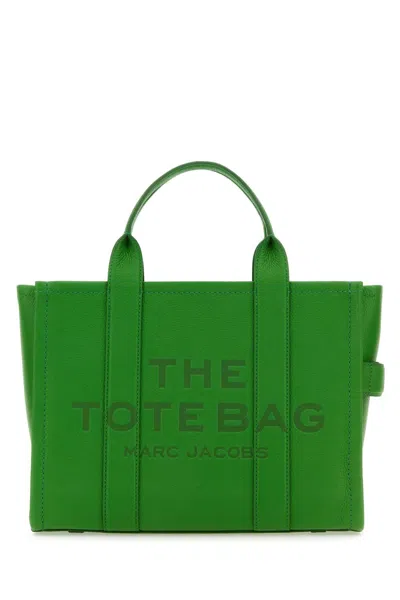 Marc Jacobs Green Leather Medium The Tote Bag Handbag In Kiwi