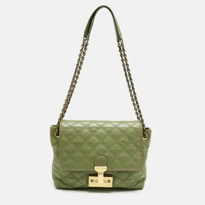 Pre-owned Marc Jacobs Green Quilted Leather Large Baroque Single Shoulder Bag