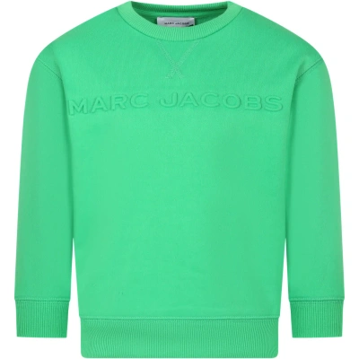 Marc Jacobs Green Sweatshirt For Kids With Logo In Blue