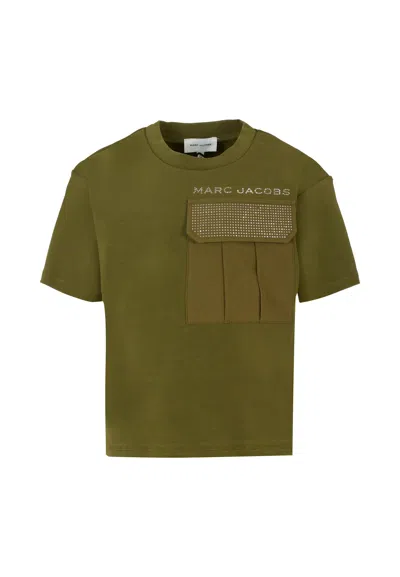 Marc Jacobs Kids' Green T-shirt For Girl With Logo