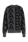 Marc Jacobs Monogram Distressed Sweater In Grey