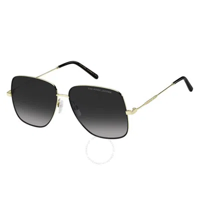 Marc Jacobs Grey Gradient Butterfly Ladies Sunglasses Marc 619/s 0rhl/9o 59 In Gold