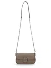 Marc Jacobs The Pebble Clover Chain Logo Shoulder Bag In Neutral