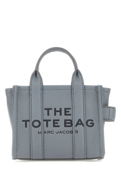 Marc Jacobs Grey Leather The Tote Bag Micro Handbag In Wolfgrey