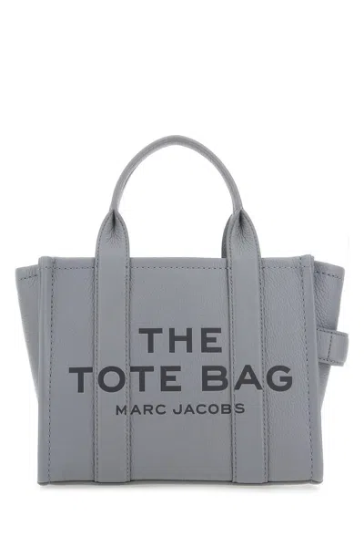 Marc Jacobs Grey Leather The Tote Shopping Bag In Wolf Grey