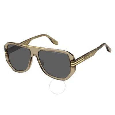 Marc Jacobs Grey Navigator Men's Sunglasses Marc 636/s 0ham/ir 59 In Brown