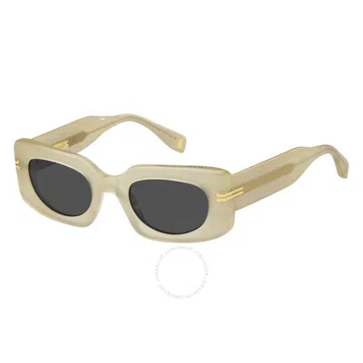 Marc Jacobs Grey Rectangular Ladies Sunglasses Mj 1075/s 040g/ir 50 In Yellow
