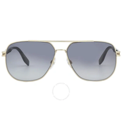 Marc Jacobs Grey Shaded Navigator Men's Sunglasses Marc 633/s 0j5g/9o 60 In Gold / Grey