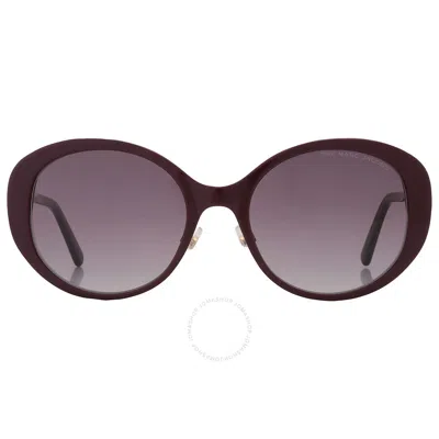 Marc Jacobs Grey Shaded Oval Ladies Sunglasses Marc 627/g/s 0lhf/9o 54 In Burgundy