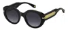 Marc Jacobs 51mm Gradient Oval Sunglasses In Black