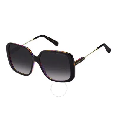 Marc Jacobs Grey Shaded Square Ladies Sunglasses Marc 577/s 0807/9o 57 In Black