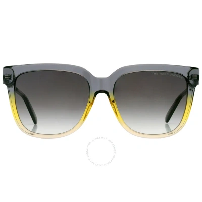 Marc Jacobs Grey Shaded Square Ladies Sunglasses Marc 580/s 0xyo/9o 55 In Grey / Yellow