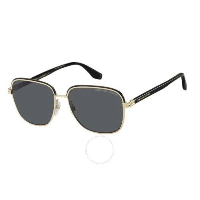 Marc Jacobs Grey Square Men's Sunglasses Marc 531/s 0rhl/ir 56 In Black / Gold / Grey