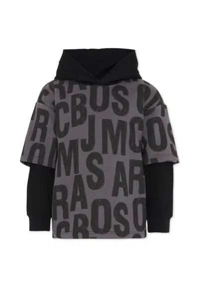 Marc Jacobs Grey Sweatshirt For Kids With Logo In Gray